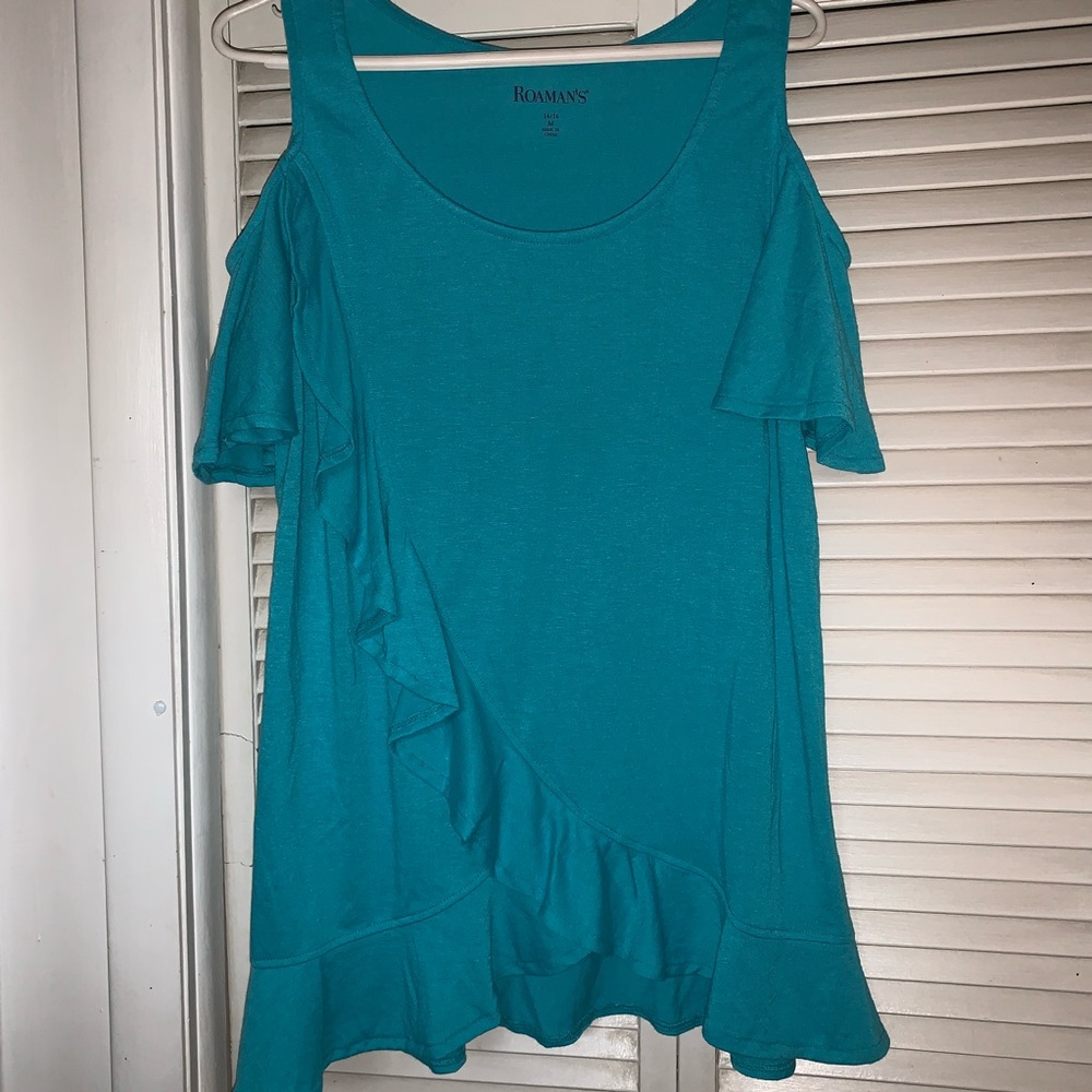 SZ 14-16 Cold Shoulder Tunic, Roamans EUC